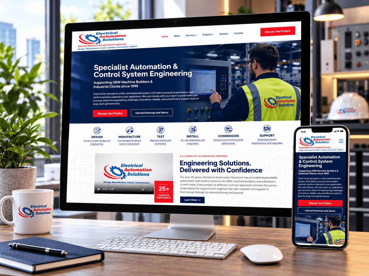 Automation Solutions engineering website designed by DigitalBooth