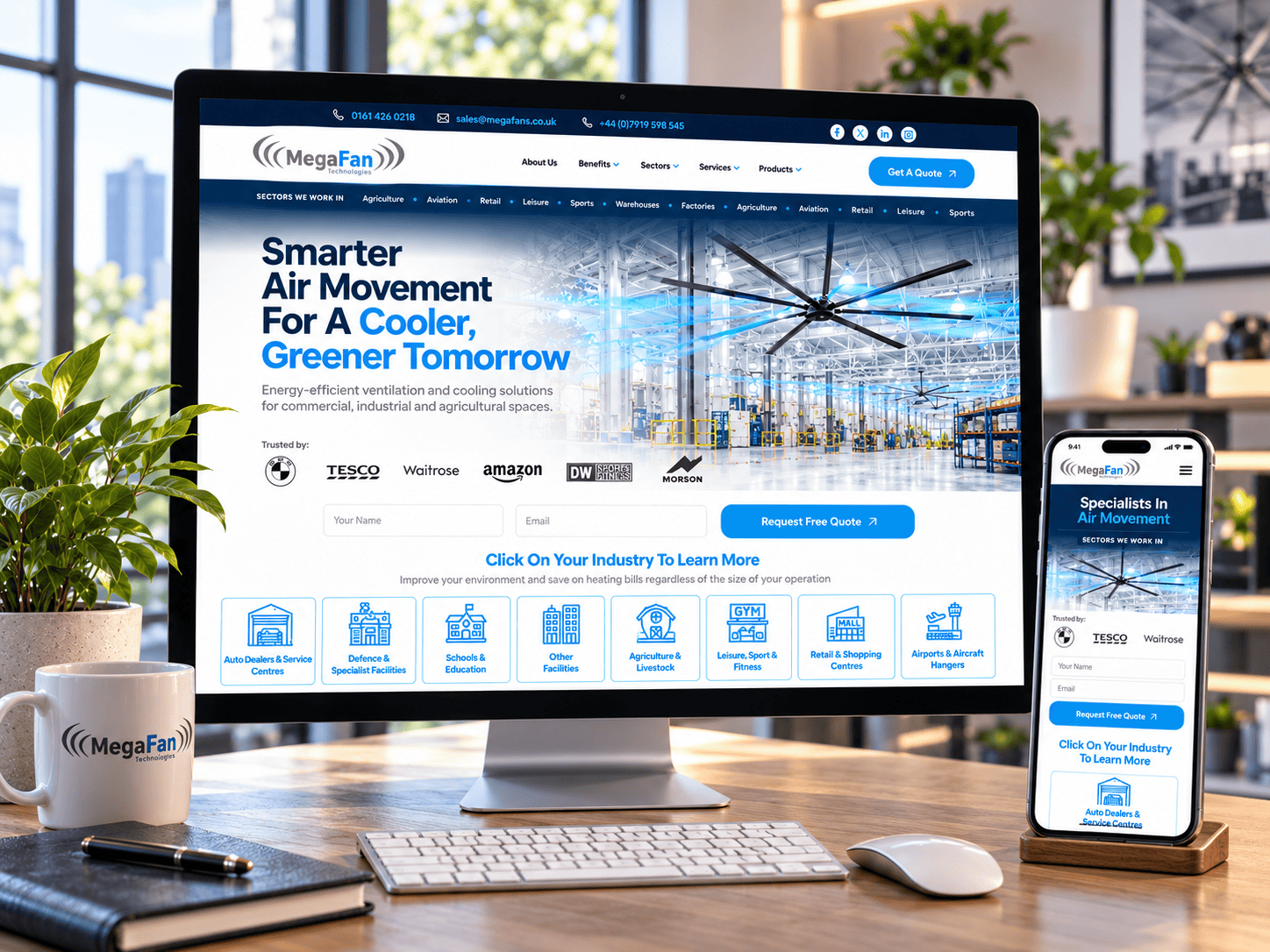 MegaFan industrial website designed by DigitalBooth